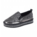 Naiste Lady Female Mujer Mood Kivist Plimsolls Zapatillas Paks Tald Vabaaja Loaferid Laisad Mokassiinid Lamedad Kingad 698 4 must