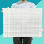 48x64 punkti suur alusplaat ehitusklotside komplekti jaoks, DIY kokkupanek seinakinnitusplaat, &uuml;hildub suuremate kaubam&auml;rkidega, lastele laste kingitus kingitus m&auml;nguasi valge