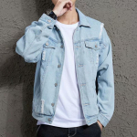 Kevadine teksajakk Meeste kevadine ja s&uuml;gisene Korea versioon ajakirjast The Trend of Denim Slim ilus meeste jope S