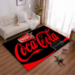 Punane ja must Coca Cola logo vaip elutoa kaunistamiseks Sobib kasutamiseks libisemisvastase matina elutoa, magamistoa diivanitel 80x120cm( 31x47in)