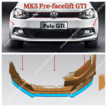 Maxton stiilis esikaitseraua alumine liist VW Polo MK5 6R 6C GTI Blue GT 2010-2017 luukp&auml;ra spoilerile jagajale difuusorile kerekomplektile tuuninguks MK5 GTI Pre-Facelift