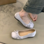 Uued Hingavad Siidist Balleriinad Balletikingad Naistele S&uuml;gis Libisevad Mokassiinid Ruudukujuline Ninas&otilde;&otilde;rik Lipsuga Lamedad Vabaajaketsad Zapatos Mujer 35 hall v&auml;rv