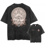 Streetwear Suvine L&uuml;hikeste Varrukatega Vintage T-s&auml;rk Jaapani Anime Graafilise Prindiga T-s&auml;rk Meeste Harajuku Vabaaja L&otilde;tv Pestaud T-s&auml;rgid S