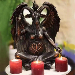Saatanlikits Baphometi kuju riputatav uksekoputi plaat seinakaunistus tahvel vaigust k&auml;sit&ouml;&ouml; usulised kaunistused skulptuur kodu dekoor