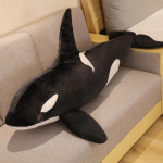 Hiiglaslik 130cm m&otilde;&otilde;kvaala pehmed m&auml;nguasjad t&auml;idisega orcinus orca kala nukk hai multifilm pehme une padi lastele t&uuml;drukutele beebile naljakas kingitus 50cm must