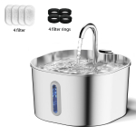 2.2L Automaatne Kassi Koera Vee Purskkaev Kraani Stiilis Vaikne Pump Tugev Terasest Filter Lemmiklooma Joogitarbed gray