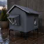 Isoleeritud kokkupandav kassimaja kodutute kassidele, aeda, talveks, must, L Dark Grey L