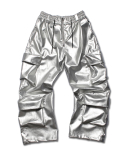 ROCKPSYCHO Nahast Suured Cargo P&uuml;ksid H&otilde;bedased Silver/L gray