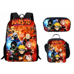 Tr&uuml;kitud &Otilde;pilase Koolikott Kolmeosaline Komplekt, Multikakujuline Seljakott L&otilde;unakott Pliiatsikott 16inch backpack + meal bag + pencil case