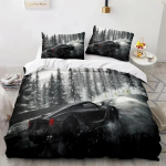 Sportauto 3D UUS Tekikott Padjap&uuml;&uuml;r Voodipesukomplekt T&auml;iskasvanu Poiss T&uuml;druk Magamistoa Kaunistus Lapsed &Uuml;hekohaline Kahekohaline Suur 135x200cm