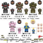 Fallout Lucy J&otilde;ukost&uuml;&uuml;mi ehitusklotside minifiguur V&auml;ikeste osakeste kokkupandav m&auml;nguasi lastele Loominguline mudel Tegevuskuju 6-pakk My706-710  5pcs