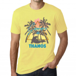 Meeste vintage T-s&auml;rk Graafiline T-s&auml;rk Summer Triangle Thanos Pale Yellow XS kahvatu goldenrod v&auml;rv