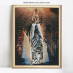 5D Teemantmaal, T&auml;ispuurimine &Uuml;marloomad Teemanttikandid Kassid Teemantmosaiik Tiigripildid 20X30