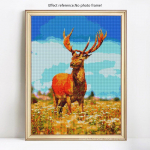 5D DIY teemantmaaling Loomade tikandid Rhinestones pildid t&auml;isekraanil hirve teemant 20X30