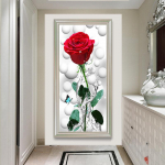 HUACANi teemanttikandid T&auml;ieliku isetegemise teemantmaal  Vesipunane roos  Ristpistes Teemantmosaiikhelmeste pilt Kodukaunistus 30*70 cm