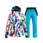 Naiste suusakost&uuml;&uuml;mide veekindel tuulekindel lumelauajope p&uuml;kste komplekt &otilde;ues paks soe lumemantel L