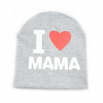 Armas kiri Ma armastan Mama Papa Beebi M&uuml;ts Kevad s&uuml;gis T&uuml;drukud Poisid Kootud Puuvillane Nokam&uuml;tsid MAMA gray