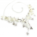 Les Tr&eacute;sors De Lily [E1396] - Collier Cr&eacute;ateur 'Gala' Blanc valge