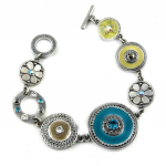 Les Tr&eacute;sors De Lily [E2568] - Bracelet Cr&eacute;ateur 'Byzance' Turquoise Gris hall