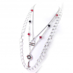 NOA [G5973] &ndash; Disainer pikk kaelakee  Un Amour de Cl&eacute;  punane must punane