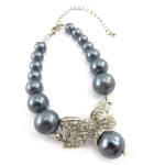 Les Tr&eacute;sors De Lily [J6309] - Bracelet 'Sissi' gris hall