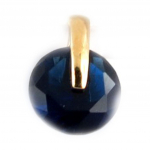 Les Tr&eacute;sors De Lily [K9528] - Pendentif Plaqu&eacute; Or 'Cristal' saphir 8 mm sinine