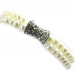 Les Tr&eacute;sors De Lily [M2572] - Bracelet 'Sissi' blanc ivoire valge