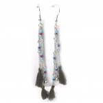 Les Tr&eacute;sors De Lily [M9349] - Boucles Cr&eacute;ateur 'Alta&iuml;' noir bleu h&otilde;be