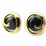 Les Tr&eacute;sors De Lily [N0256] - Boucles cr&eacute;ateur 'Sissi' noir dor&eacute; must
