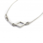 Les Tr&eacute;sors De Lily [N2834] - h&otilde;bedane k&auml;ev&otilde;ru 'Jeux de Cartes' valged (roodiumiga kaetud) plaadid - 12x8 mm h&otilde;be