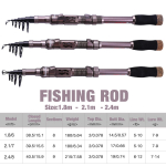 Sougayilangi &otilde;ngeritv s&uuml;sinikkiust metallist teleskoop j&otilde;ej&auml;rvede kalastusvarustus, praktiline t&ouml;&ouml;riist 1.8m