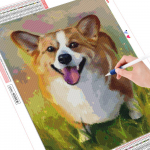 5D teemantmaal T&auml;is&uuml;mmargune loom Teemantkunst Tikand Animal 20X30CM