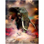 Teemantmaaling Aafrika elevant T&auml;is&uuml;mmargune teemantmosaiik Teemanttikandid Ristpiste 20X30CM