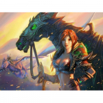 Ruut/&uuml;mmargune teemant 5D DIY teemantmaal  naised s&otilde;durid ja hobused  k&auml;sitsi valmistatud 3D tikandikomplekt, ristpistes mosaiigiga kaunistus kingitus Full Square (20X30CM)