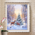 5D DIY teemanttikandid T&auml;isruudukujuline &uuml;mmargune teemantmaaling Maastik j&otilde;ulude kodukaunistus Full Round 20X30CM