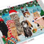 5D t&auml;isruudu teemanttikandid kassi k&auml;sit&ouml;&ouml; uus saabumine teemantmaaling loomade kivikivi komplekt lumi j&otilde;ulukink Full Round (20X30CM)