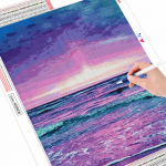 5D teemantmaal mere&auml;&auml;rne t&auml;isruudukujuline ristpistes m&uuml;&uuml;k Teemanttikandid maastik K&auml;sitsi valmistatud kingitus seinakunst Full Round (20X30CM)