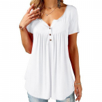 Naiste O-kaelusega n&ouml;&ouml;biga lahtised elastsed topid Naiste l&uuml;hikeste varrukatega tuunika s&auml;rgid Naiste vabaaja pluusid 2XL