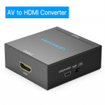 Ventilatsiooni HDMI-AV-muundur HDMI-RCA CVBS L/R videoadapter 1080P HDMI-l&uuml;liti mini-USB-toitekaabliga telerikarbi jaoks AV HDMI AV to HDMI Converter