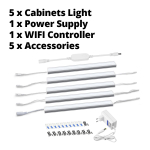 Tuya Smart Life DC12V 30/40/50CM LED-kappvalgusti WiFi-rakendus ja h&auml;&auml;ljuhtimine. K&ouml;&ouml;gilambi valgustus T&ouml;&ouml;tage koos Alexa/Google Home'iga EL-pistikuga 5PCS 30CM/EU Plug soe valge v&auml;rv