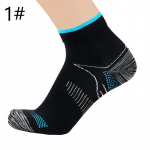 1 paar sportlikud mehed naiste kompressioonisokid survesokid h&uuml;ppeliigese tugi Sport jooksmine L/XL sinine/must