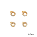 Vasest ovaalsest geomeetrilisest tsirkoonist v&otilde;luripats k&auml;ev&otilde;ru kaelakee tarvikute jaoks 9x7mm 1pc