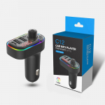 VAORLO Bluetooth 5.0 FM autolaadija QC3.1 kiirlaadimine, kaks USB-porti koos RGB hingamisvalgustusega U Driver Play Handsfree k&otilde;ne must