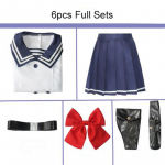 6tk komplekti Anime High-Rise Invasion Yuri Honjo Cosplay kost&uuml;&uuml;m Seelikukomplekt Tenkuu Shinpan Pikk parukas JK Meremehe &uuml;likond Halloween Koolivorm S
