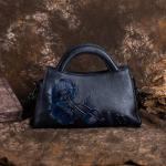 Johnature Vintage naiste kott ehtsast nahast luksuslik k&auml;ekott Naturaalsest veisenahast mitmek&uuml;lgsed reljeefsed &otilde;lakotid must hall v&auml;rv