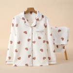 Jaapani uue stiiliga s&uuml;gis-talvised pikkade varrukatega p&uuml;ksid, puhas puuvillane &otilde;hkpuuvill, soojad naiste pidžaamad, koduteeninduse &ouml;&ouml;riided L