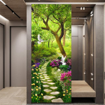 Metsamaastikud 3D uksekleebised Isekleepuvad eemaldatavad linnud maastikutapeet Magamistoa k&ouml;&ouml;gikaunistus Kunst seinamaaling plakat 77x200cm
