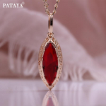 PATAYA Horse Eye Rose punane kunstlik tsirkoon roosi kullav&auml;rvi Itaalia k&auml;sit&ouml;&ouml; retro stiilis kaelakee 50cm