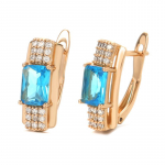 Ruudusinine tsirkoon luksuslikud inglise k&otilde;rvar&otilde;ngad naistele, pulmade moeehted sinine