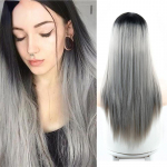 LISI HAIR Black Green Ombre pikkade sirgete juusteta parukas naistele 24 tolli s&uuml;nteetilisest kuumuskindlast kiust parukas 60 cm